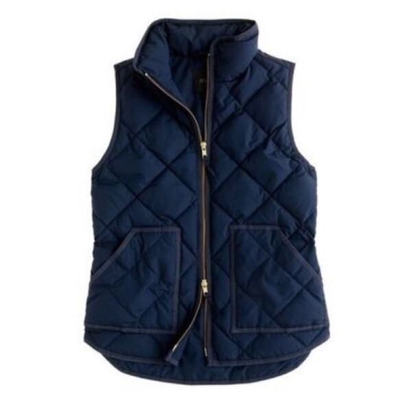 J. Crew Womens Excursion Navy Quilted Down Vest Style #49194 - Picture 2 of 10